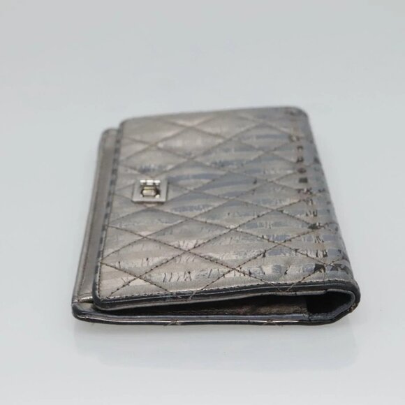 CHANEL 2.55 Matelasse Long Wallet Leather Silver CC - Picture 4 of 16